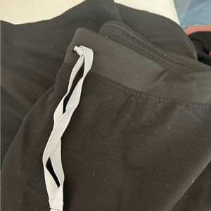 Figs Black Pants with Gray Drawstring